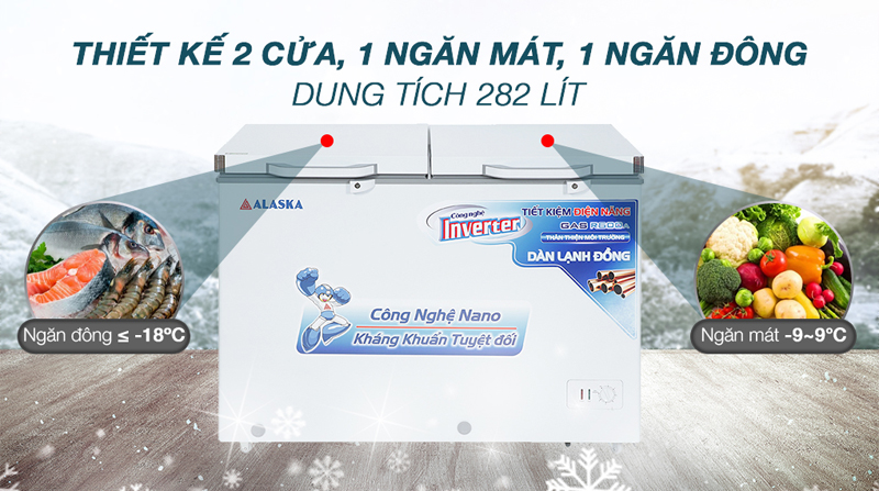 Tủ đông Alaska BCD-4568CI - Hàng chính hãng