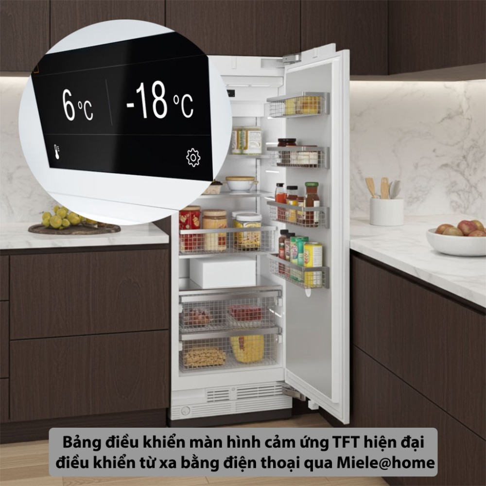 Tủ đông âm tủ Miele MasterCool F-2813-VI bảng điều khiển cảm ứng hiện đại dễ sử dụng