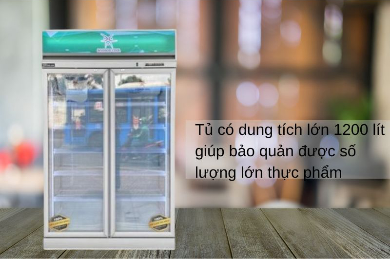 Tủ đông đứng 2 cửa kính 1200L Bamboo Cool HPDK-1200D - Hàng chính hãng