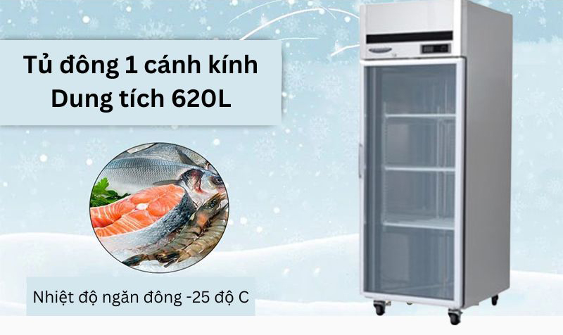 Tủ đông 1 cánh kính Lassele LFT-771G - Hàng chính hãng