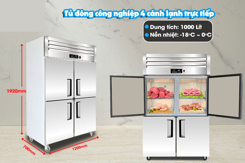 Dung tích lớn 1000 lít, có thể bảo quản và lưu trữ một lượng lớn thực phẩm