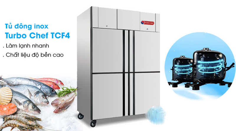 Tủ đông công nghiệp 4 cánh Turbo Cherf TCF4 - Hàng chính hãng