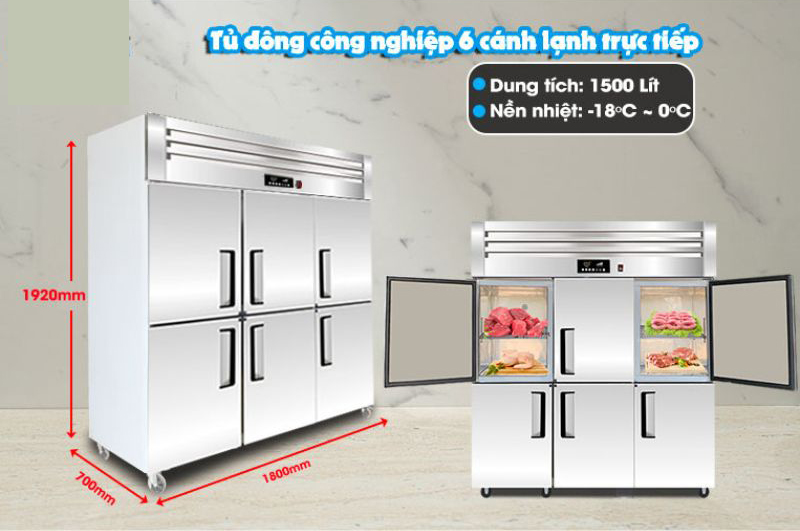 Tủ đông công nghiệp 6 cánh Fushima FSM-TD6C - Hàng chính hãng