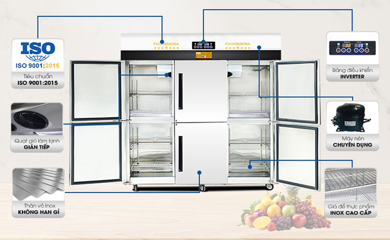 Bảng điều khiển điện tử và màn hình LCD hiển thị nhiệt độ ở mặt trước tủ cho bạn dễ dàng quan sát 