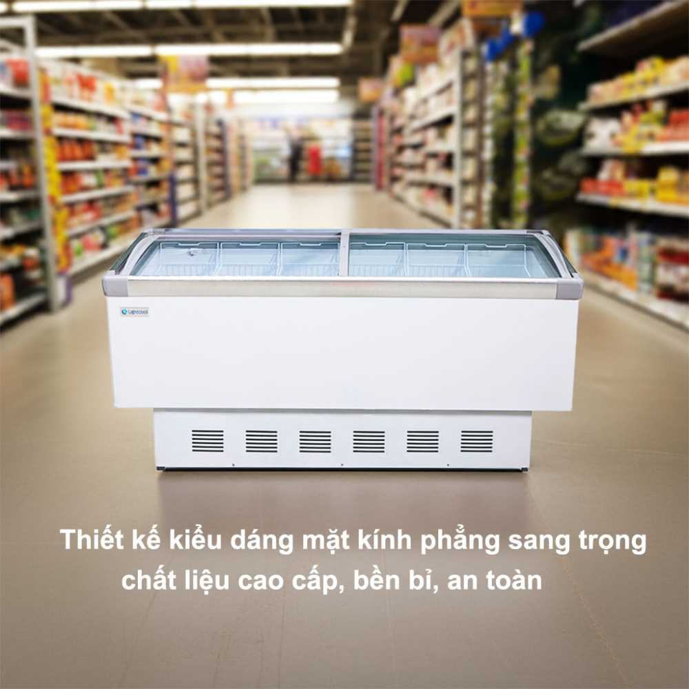 Tủ đông đảo mặt kính phẳng 2m Lightcool SD-798 615L - Hàng chính hãng
