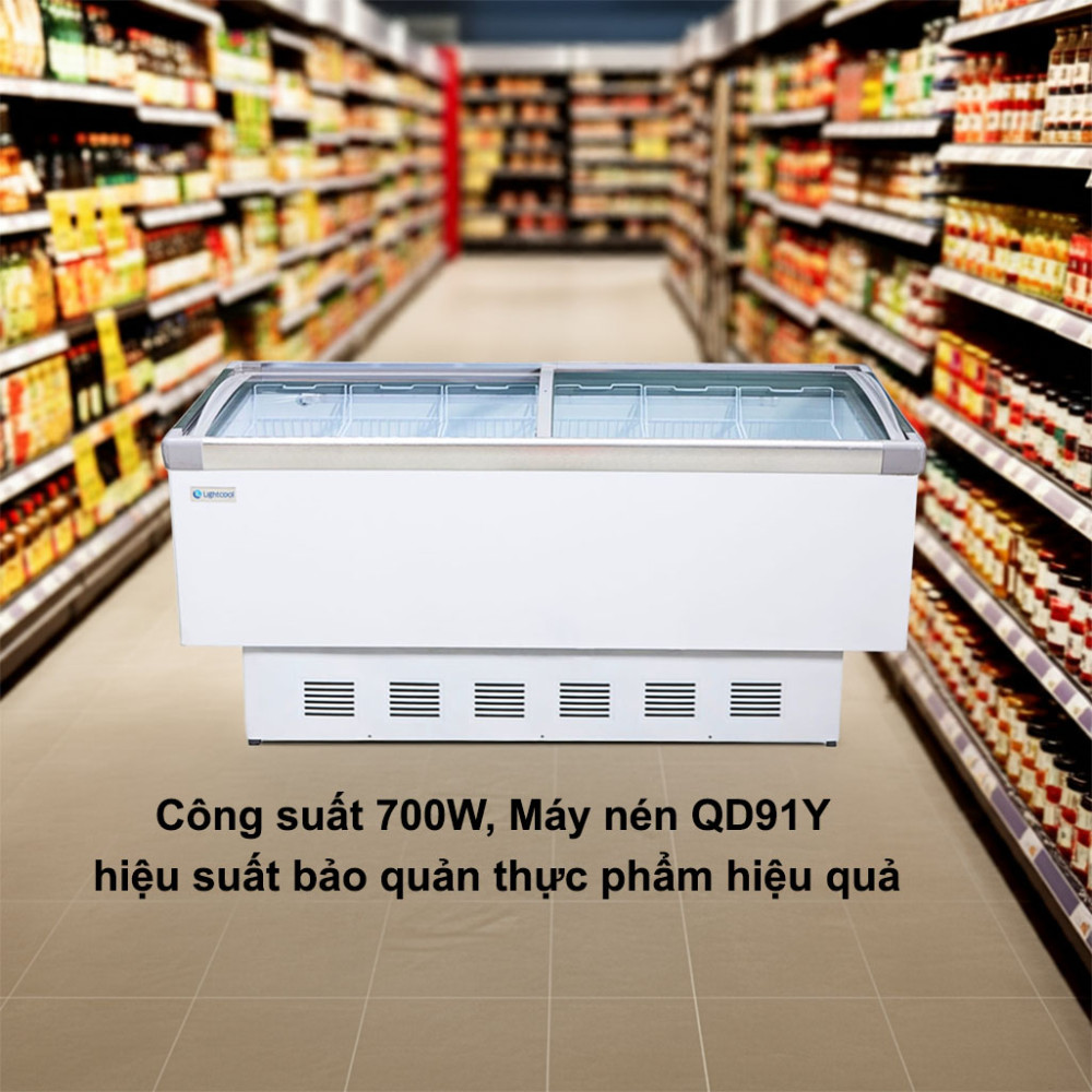 Tủ đông đảo mặt kính phẳng 2m Lightcool SD-798 615L - Hàng chính hãng