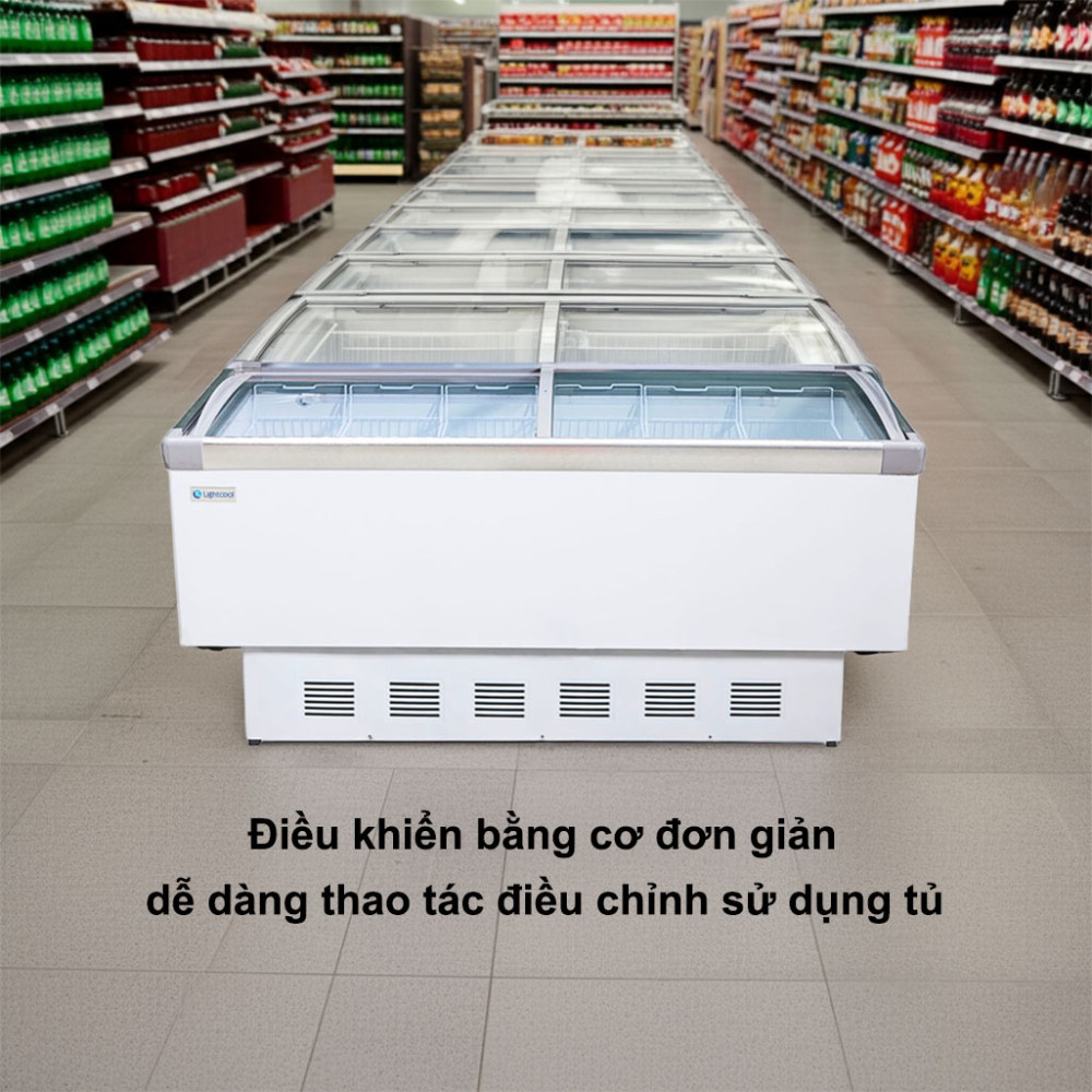 Tủ đông đảo mặt kính phẳng 2m Lightcool SD-798 615L - Hàng chính hãng