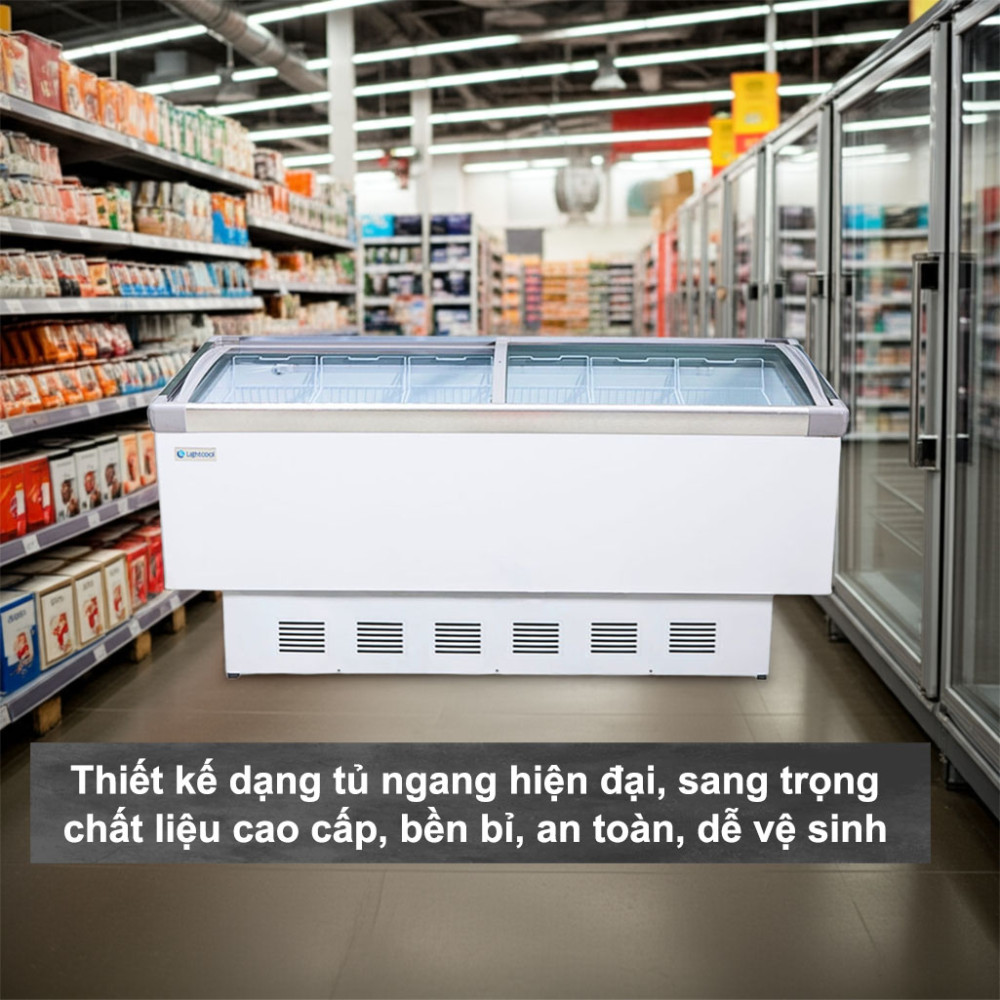 Tủ đông đảo mặt kính phẳng 1.8m Lightcool SD-798 598L - Hàng chính hãng