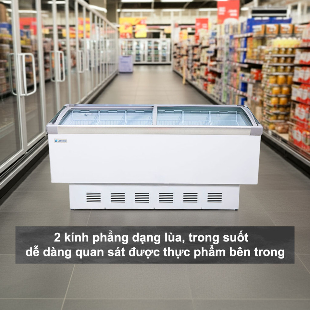 Tủ đông đảo mặt kính phẳng 1.8m Lightcool SD-798 598L - Hàng chính hãng