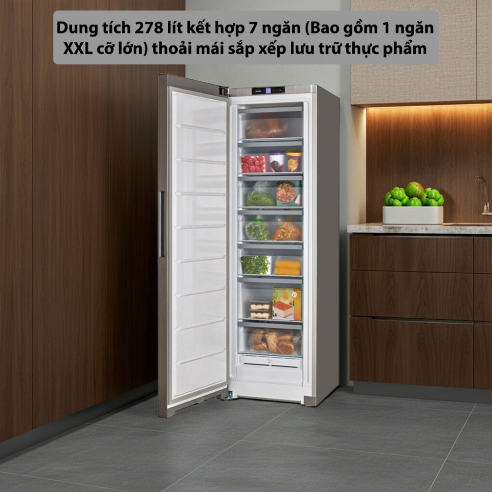 Tủ đông độc lập Miele FNS-4382DEL dung tích lớn phù hợp sử dụng cho gia đình