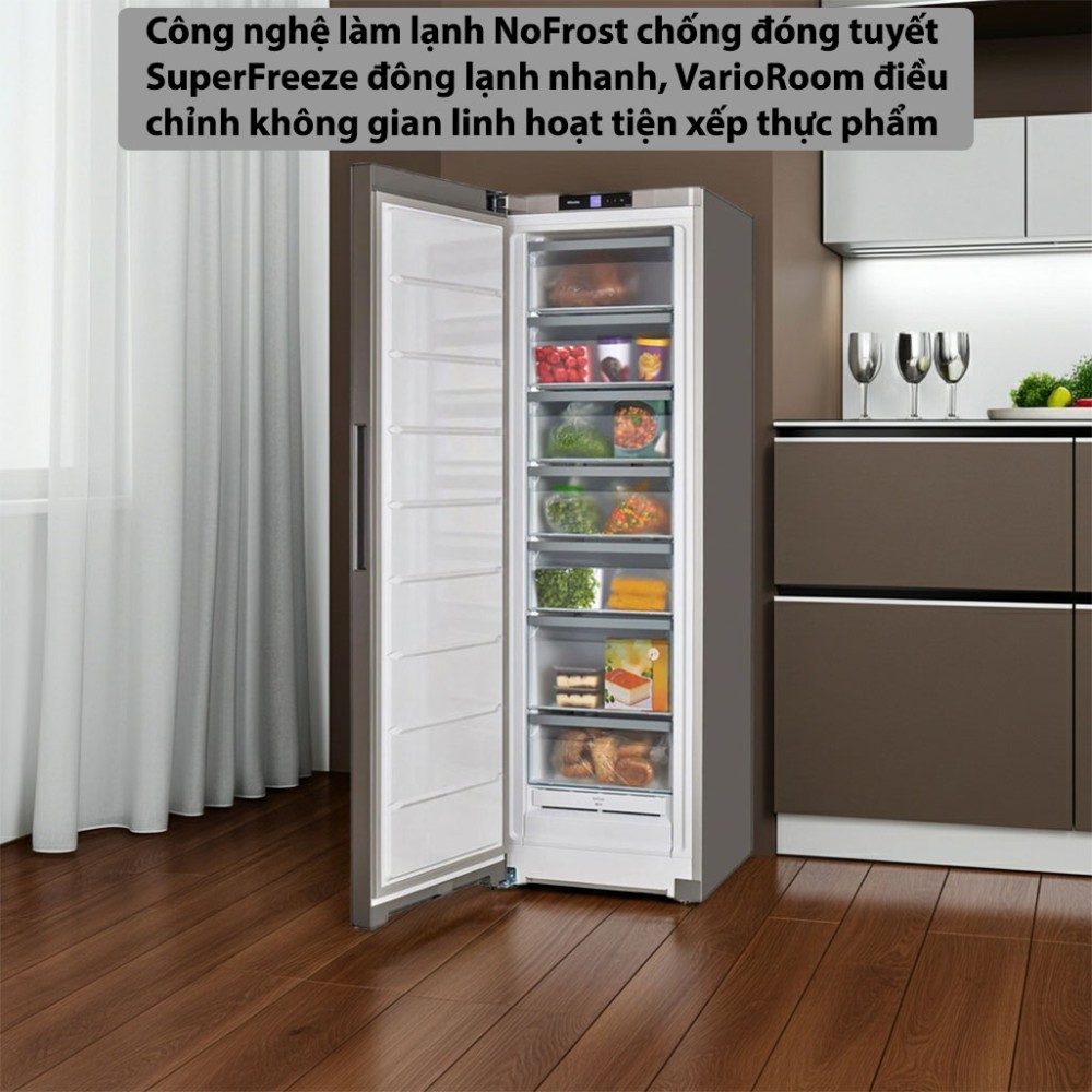 Tủ đông độc lập Miele FNS-4382DEL công nghệ làm lạnh hiện đại cho hiệu suất vượt trội