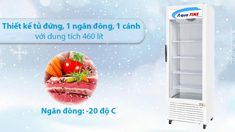 Tủ đông đứng Aquafine JW-500CF - Hàng chính hãng
