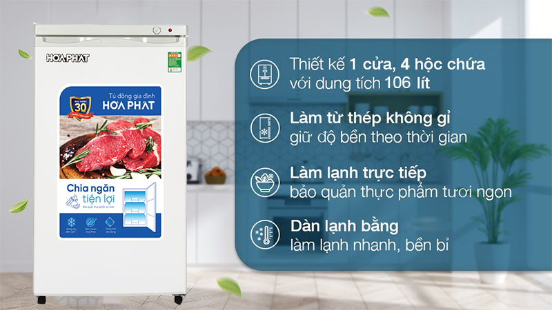 Tủ đông đứng Hòa Phát HPF-UAH6106 - Hàng chính hãng