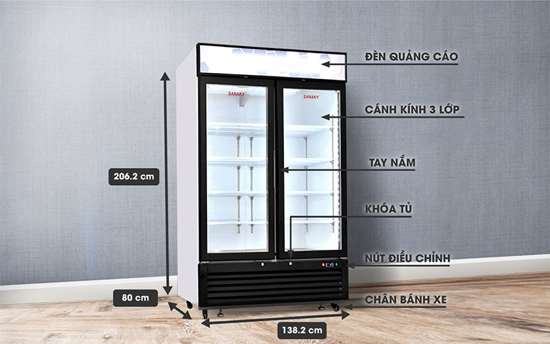 Tủ đông đứng Sanaky VH-1368K - Hàng chính hãng