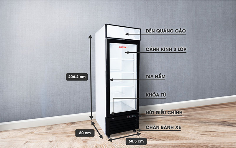 Thiết kế của Tủ đông đứng Sanaky VH-768K