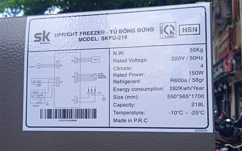 Tủ đông đứng Sumikura SKFU-218.HSN - Hàng chính hãng