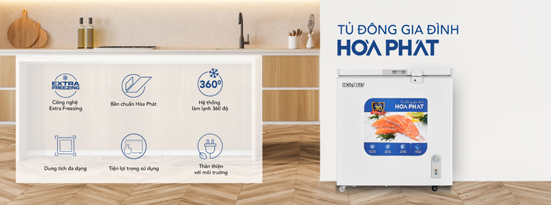 Tủ đông Hòa Phát 1 ngăn HPF AD6162 - Hàng chính hãng