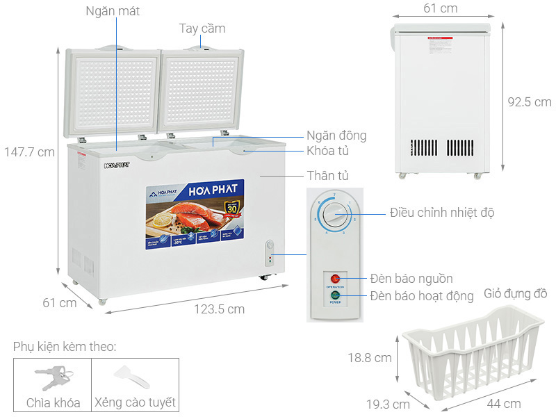 Tủ đông Hòa Phát HPF BD6245 - Hàng chính hãng