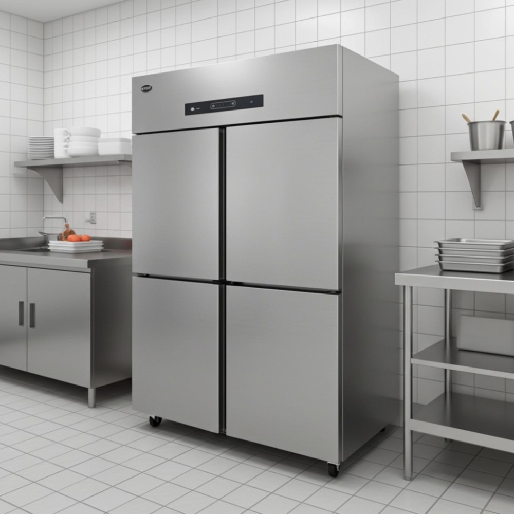 Tủ đông inox 4 cánh Oucboll BCD-1200DW - 870 lít - Hàng chính hãng