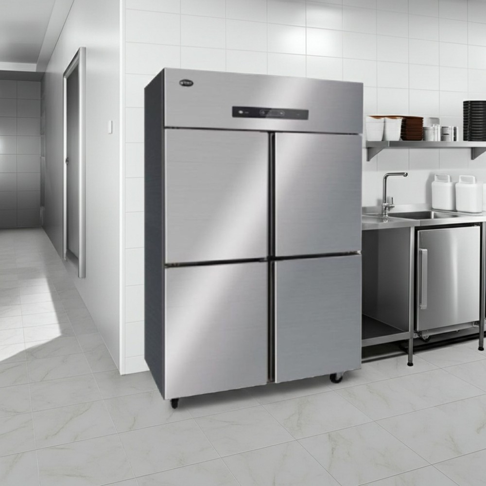 Tủ đông inox 4 cánh Oucboll BCD-1200DW - 870 lít - Hàng chính hãng