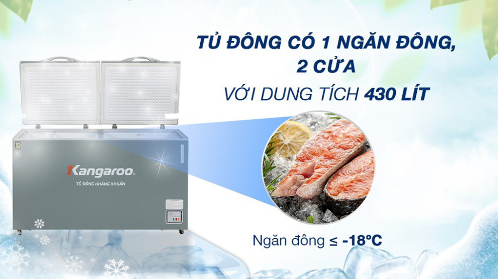 Tủ đông Kangaroo inverter 430 lít KGFZ490IG1 - Hàng chính hãng