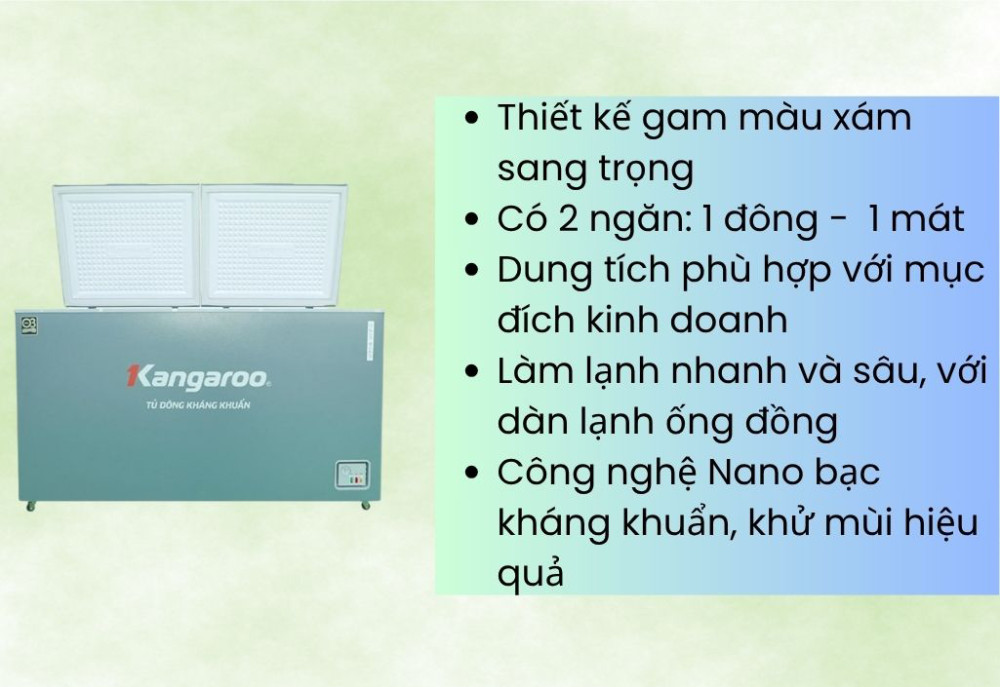 Tính năng nổi bật của Tủ đông mát kháng khuẩn Kangaroo 415 lít KG415G2D