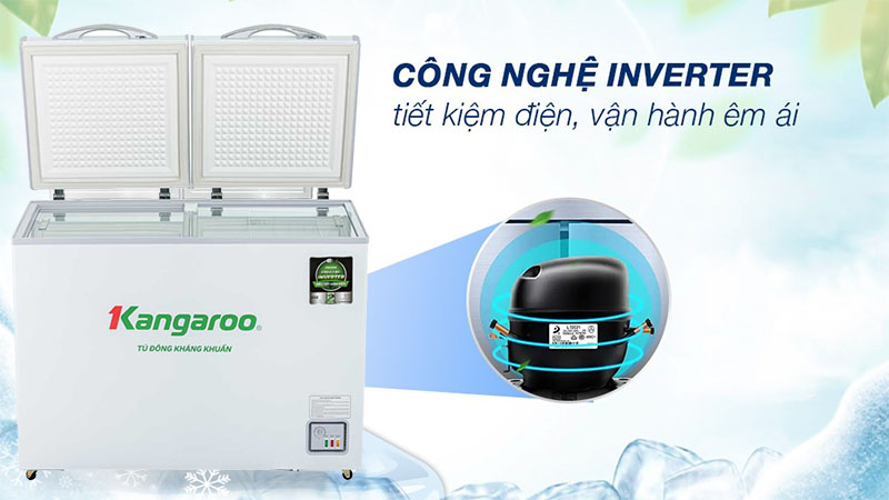 Tủ đông kháng khuẩn Inverter Kangaroo 286 lít KG399IC1 - Hàng chính hãng