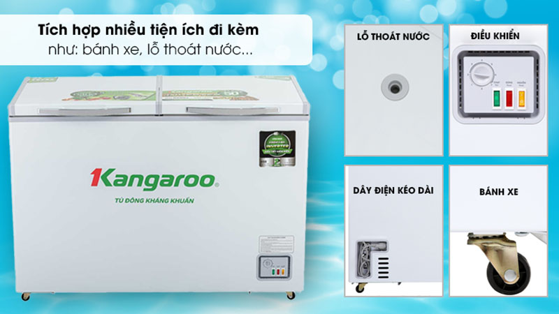 Tủ đông kháng khuẩn Inverter Kangaroo 286 lít KG399IC1 - Hàng chính hãng