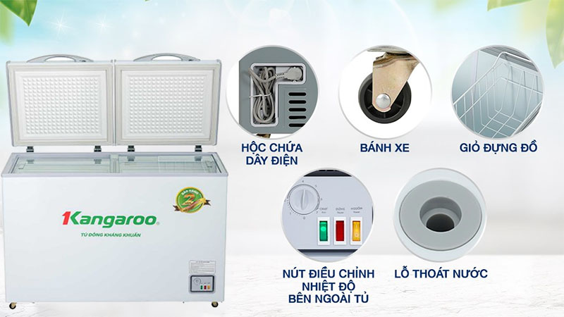 Tủ đông kháng khuẩn Kangaroo 286 lít KG399NC1 - Hàng chính hãng