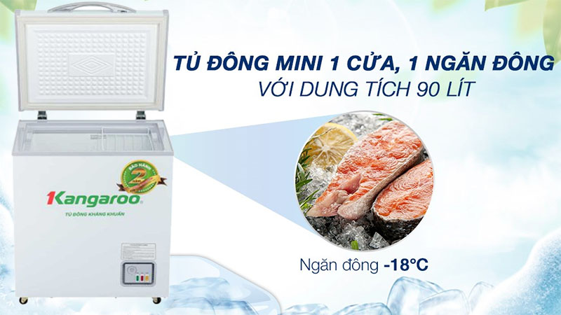 Tủ đông kháng khuẩn Kangaroo 90 lít KG168NC1 - Hàng chính hãng