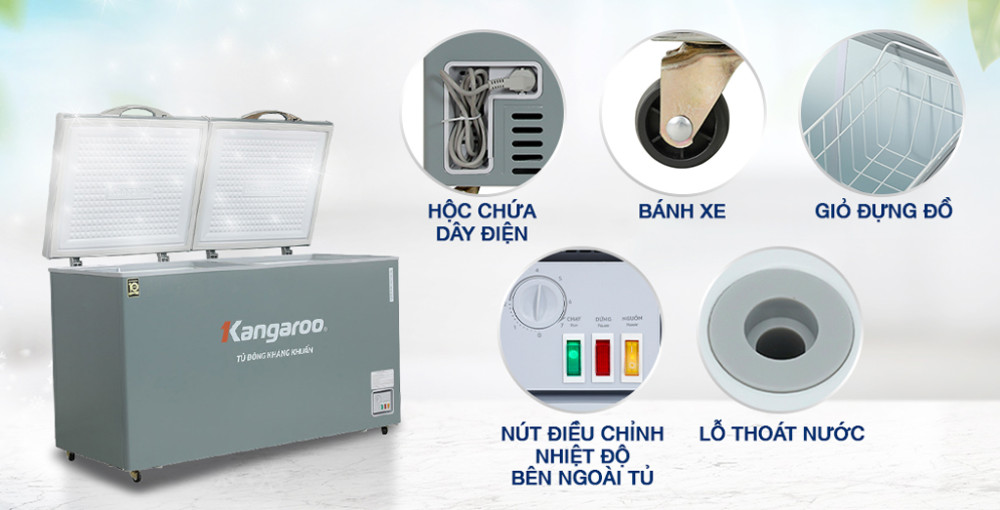 Tủ đông kháng khuẩn KKangaroo 430 lít KGFZ490NG1 - Hàng chính hãng