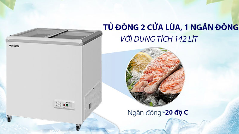 Tủ đông kính lùa AquaFine JW-200F - Hàng chính hãng