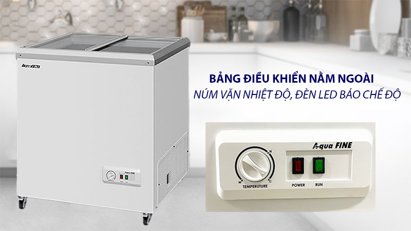 Tủ đông kính lùa AquaFine JW-200F - Hàng chính hãng