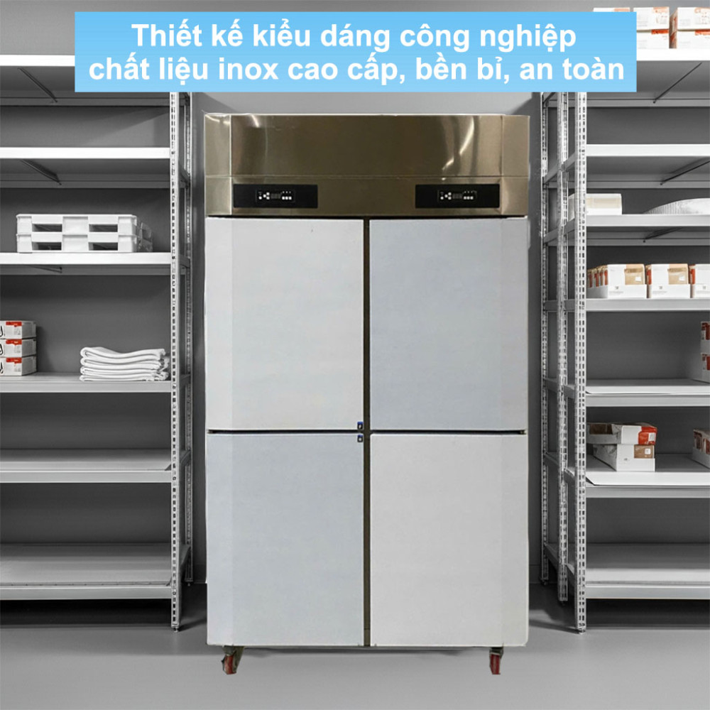 Tủ đông mát 2 chế độ 4 cánh inox Lightcool LS-1200F 1068L - Hàng chính hãng