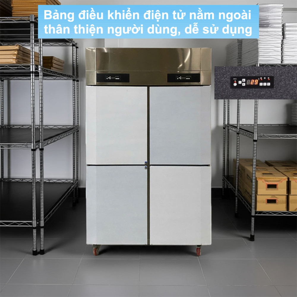 Tủ đông mát 2 chế độ 4 cánh inox Lightcool LS-1200F 1068L - Hàng chính hãng