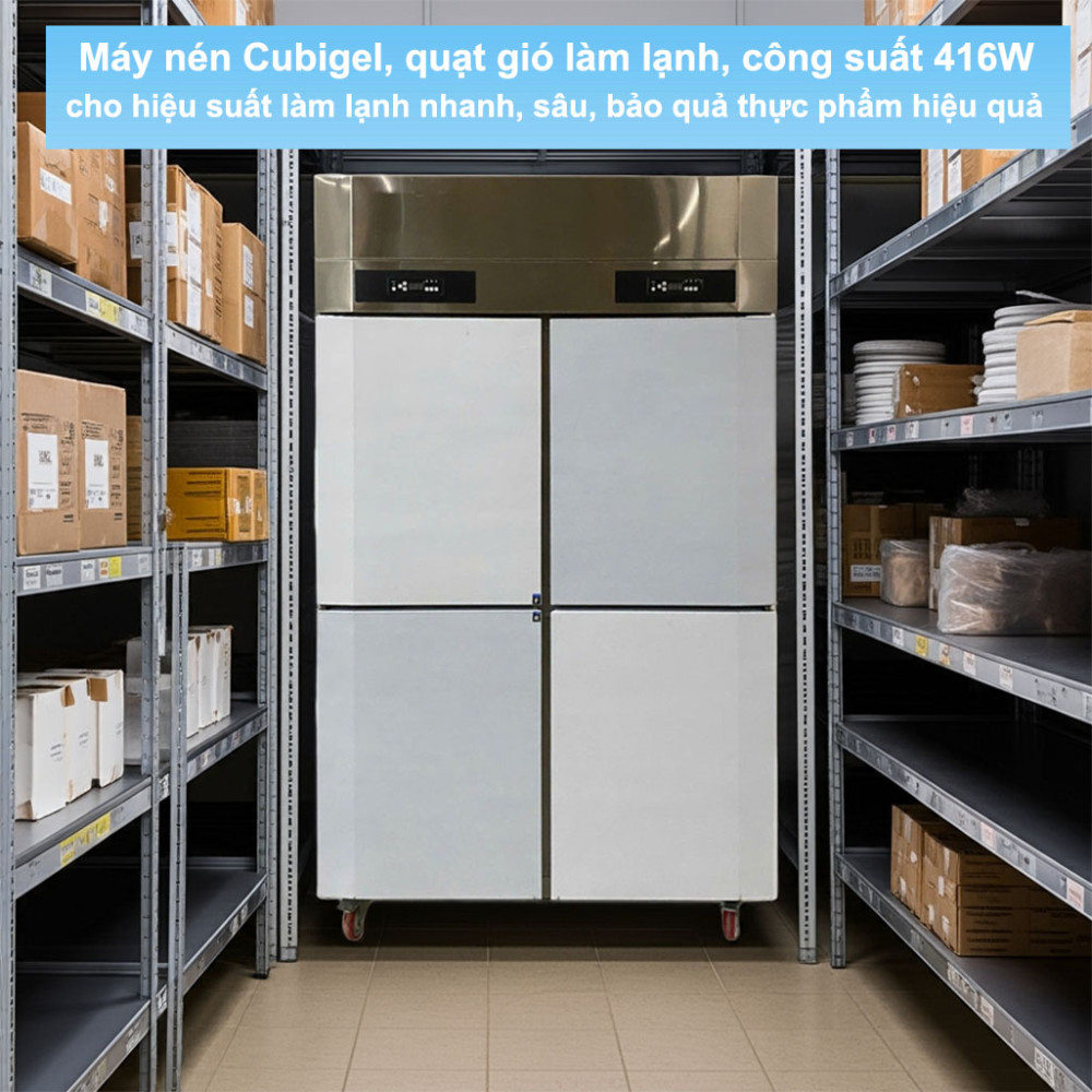 Tủ đông mát 2 chế độ 4 cánh inox Lightcool LS-1200F 1068L - Hàng chính hãng