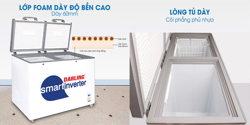Tủ đông mát 2 ngăn Inverter Darling DMF-2699WSI - Hàng chính hãng