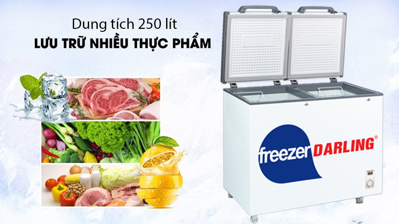 Tủ đông mát 250 lít Darling DMF-2688WE - Hàng chính hãng