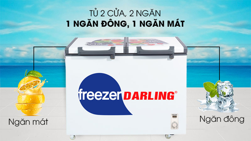 Tủ đông mát 250 lít Darling DMF-2688WE - Hàng chính hãng