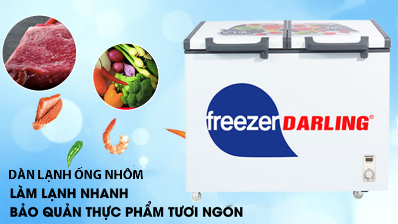 Tủ đông mát 250 lít Darling DMF-2688WE - Hàng chính hãng