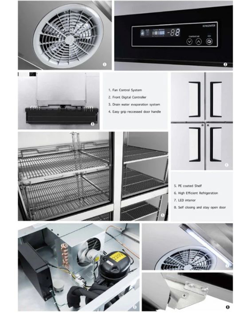 Tủ đông mát 4 cánh Turbo Air KRF45-4H - Hàng chính hãng