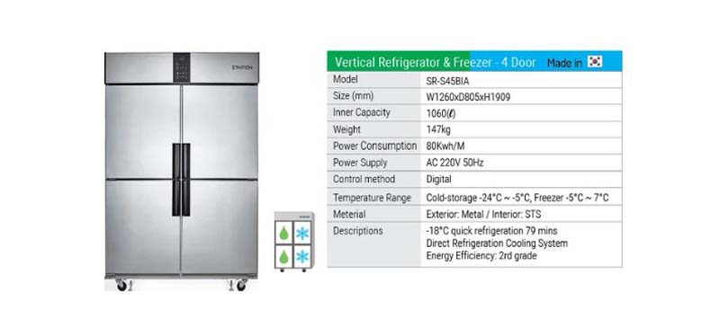 Tủ đông mát 4 cánh Starion SR-S45BIA - Hàng chính hãng