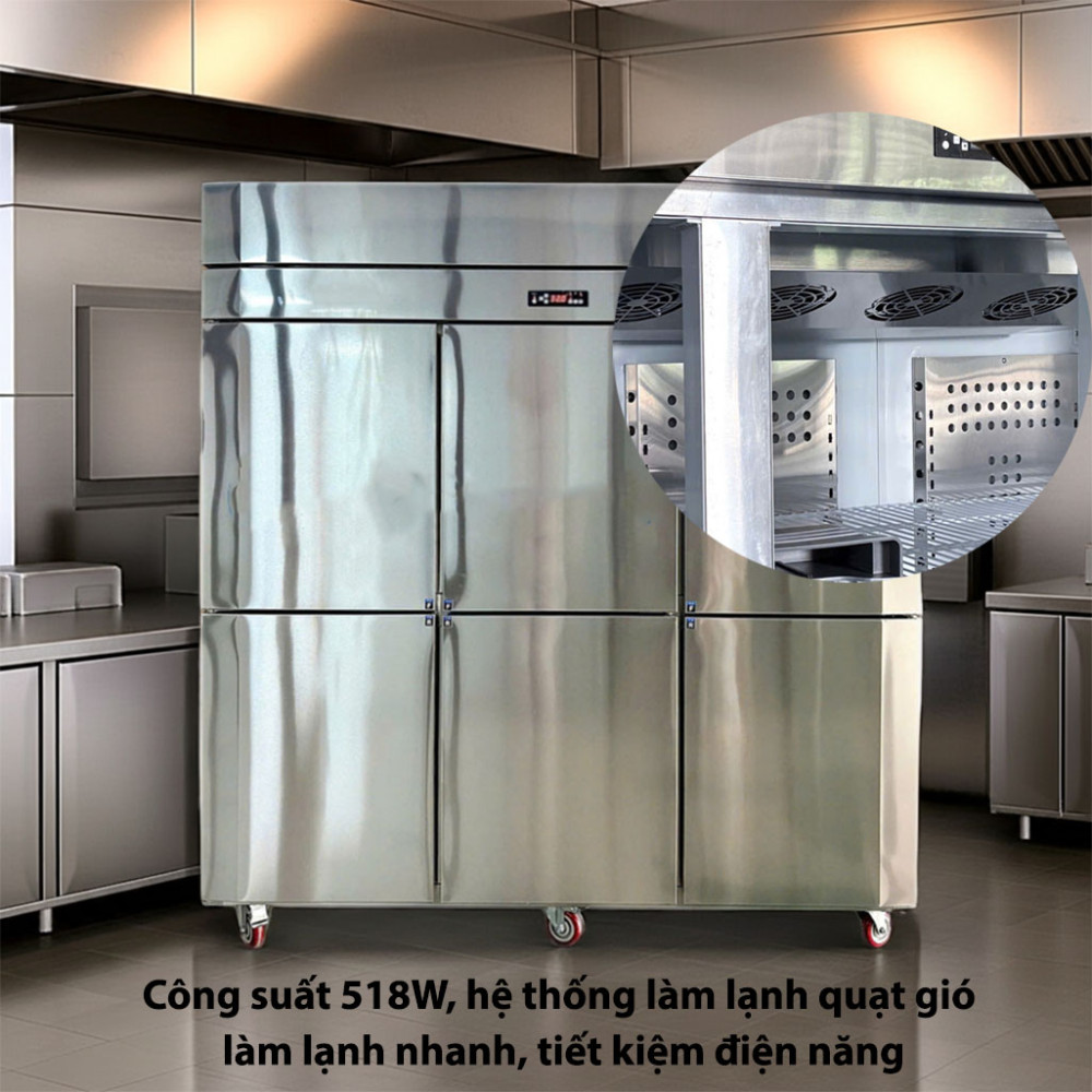 Tủ đông mát 6 cánh 1 chế độ quạt lạnh Lightcool LS-1200F 1253L - Hàng chính hãng