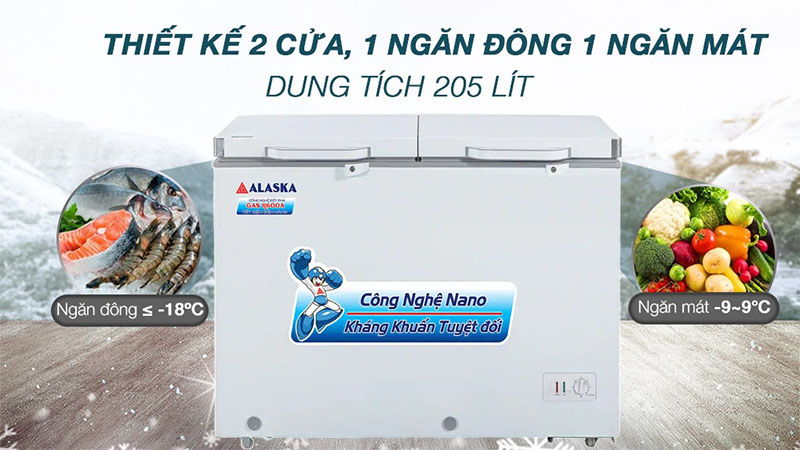 Dung tích của Tủ đông mát Alaska BCD-3068N