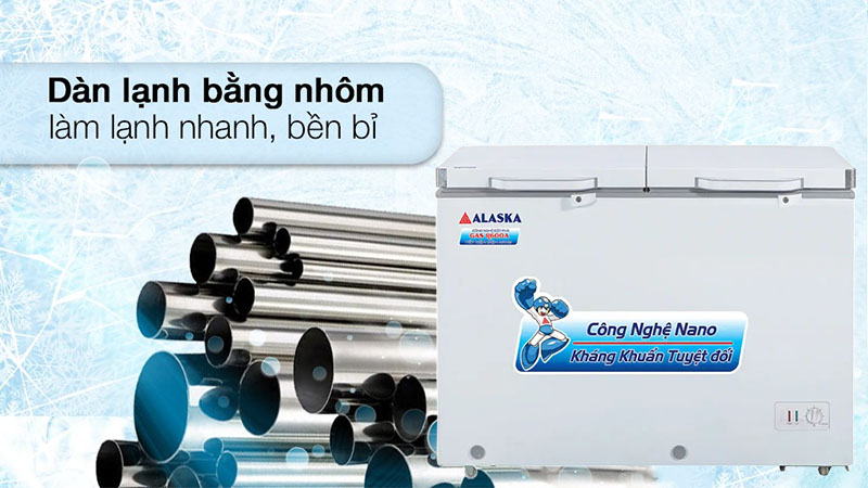 Chất liệu dàn lạnh của Tủ đông mát Alaska BCD-3068N