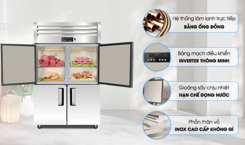 Tủ đông mát 4 cánh Fushima FSMTDM4C - Hàng chính hãng