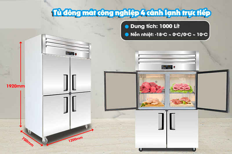 Tủ đông mát 4 cánh Fushima FSMTDM4C - Hàng chính hãng
