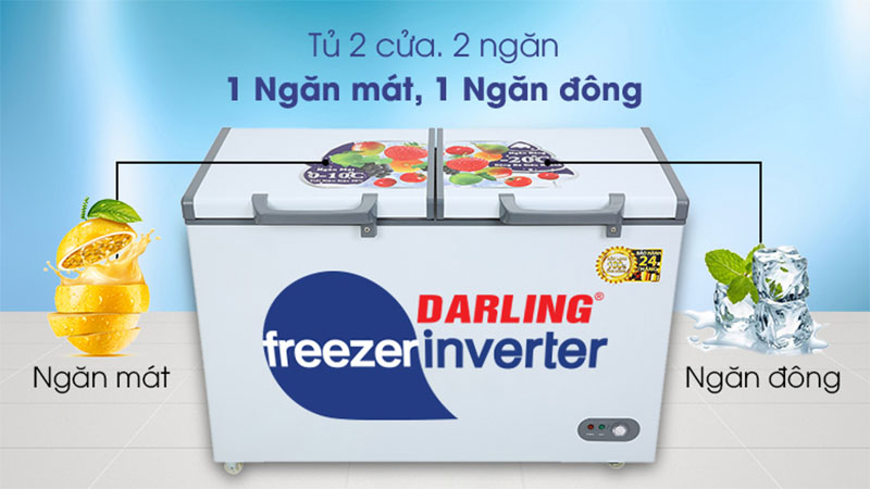Tủ đông mát Inverter 370 lít Darling DMF-3999WI2 - Hàng chính hãng