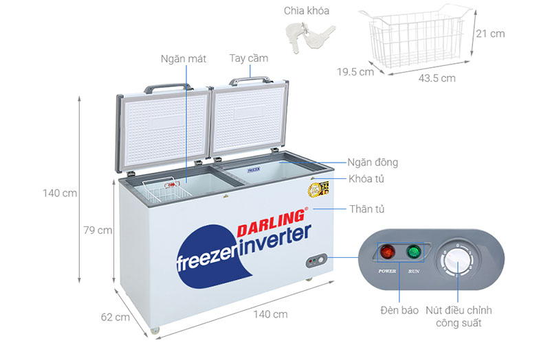 Tủ đông mát Inverter Darling DMF-4999WI2 - Hàng chính hãng