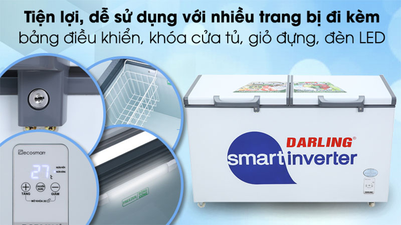 Tủ đông mát Darling Inverter 450 lít Darling DMF-4699-WSI-4 - Hàng chính hãng